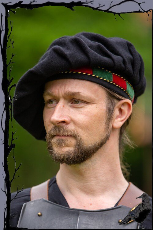 Sombrero de cantante medieval boina de lana Epic Armoury - Imagen 2 de 3