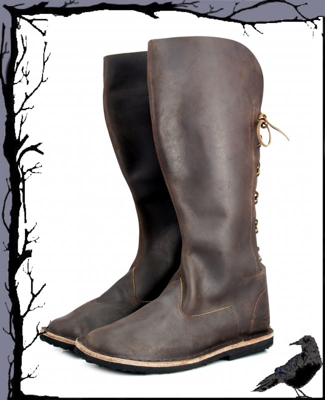 Botas medievales con cordones de cuero Leonardo Carbone - Imagen 3 de 3