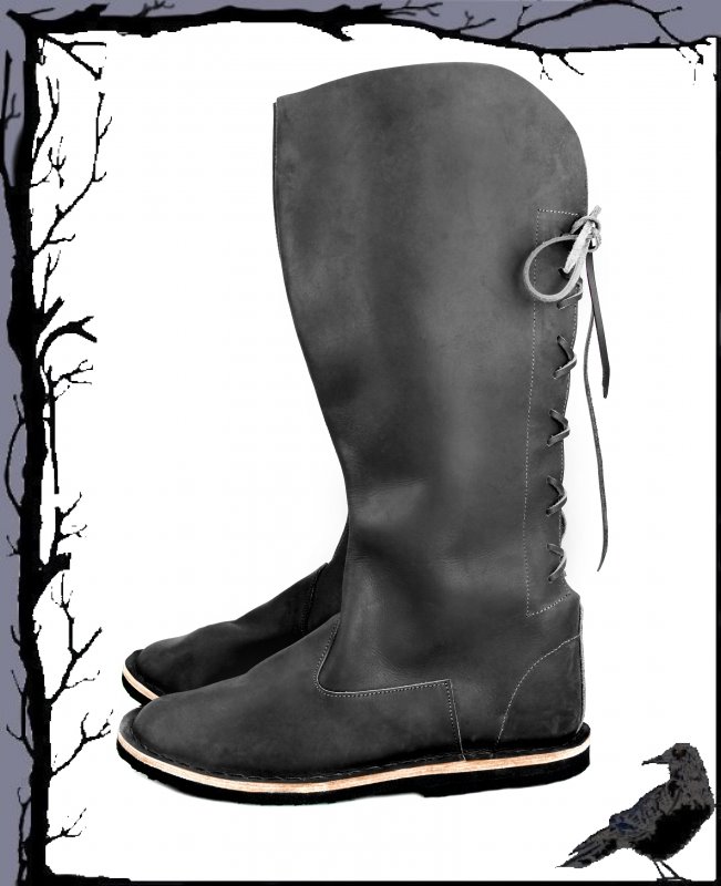 Botas medievales con cordones de cuero Leonardo Carbone - Imagen 2 de 3