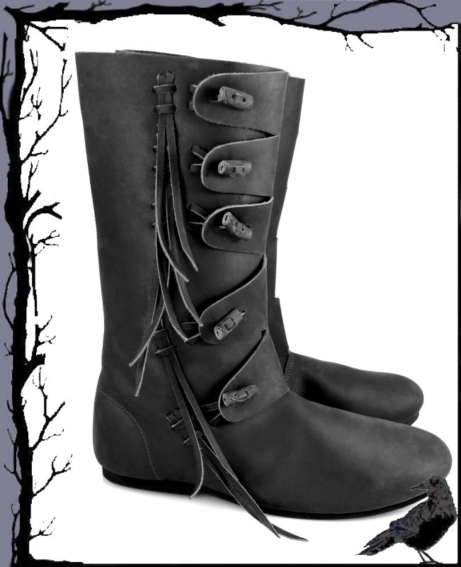 Medieval Viking High Boots "Rasmus" made of Nubucular Leather Leonardo Carbone