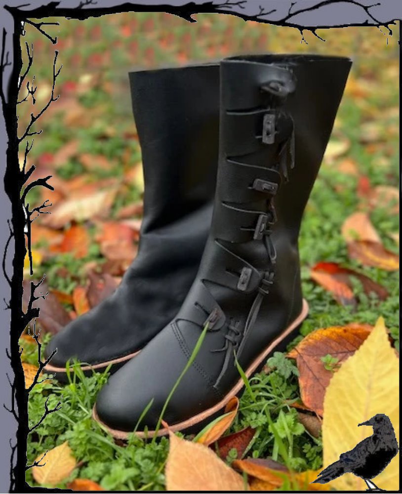 Medieval Viking High Boots "Odin" Nubuck Leather Leonardo Carbone
