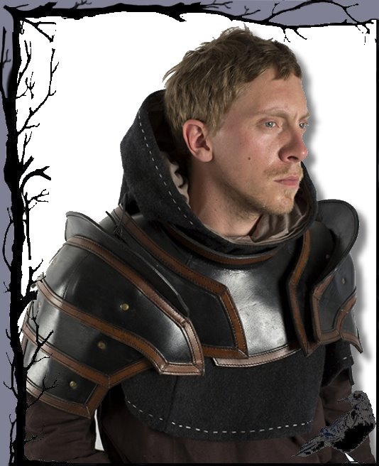 Larp Mittelalter Lederrüstung- Lederschultern mit Kragen  Epic Armoury - Bild 3 von 3