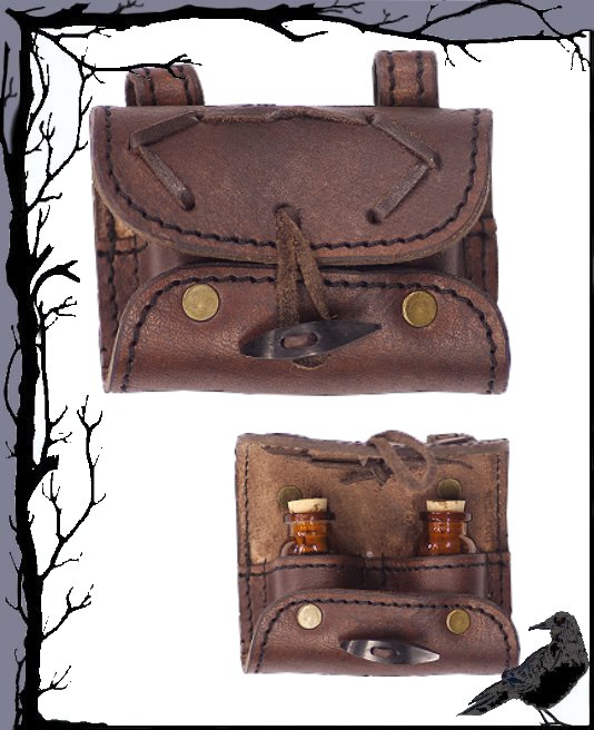Mittelalter Larp Tasche -  Trankhalter für 2 Flaschen  Epic Armoury - Bild 3 von 3
