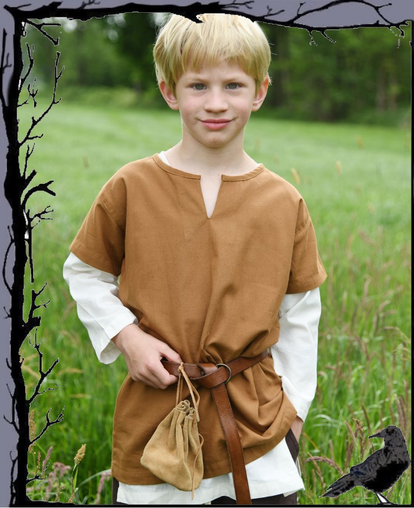 Medieval Kids Knights Squire Short Sleeve Tunic - Linus - - Picture 4 of 4