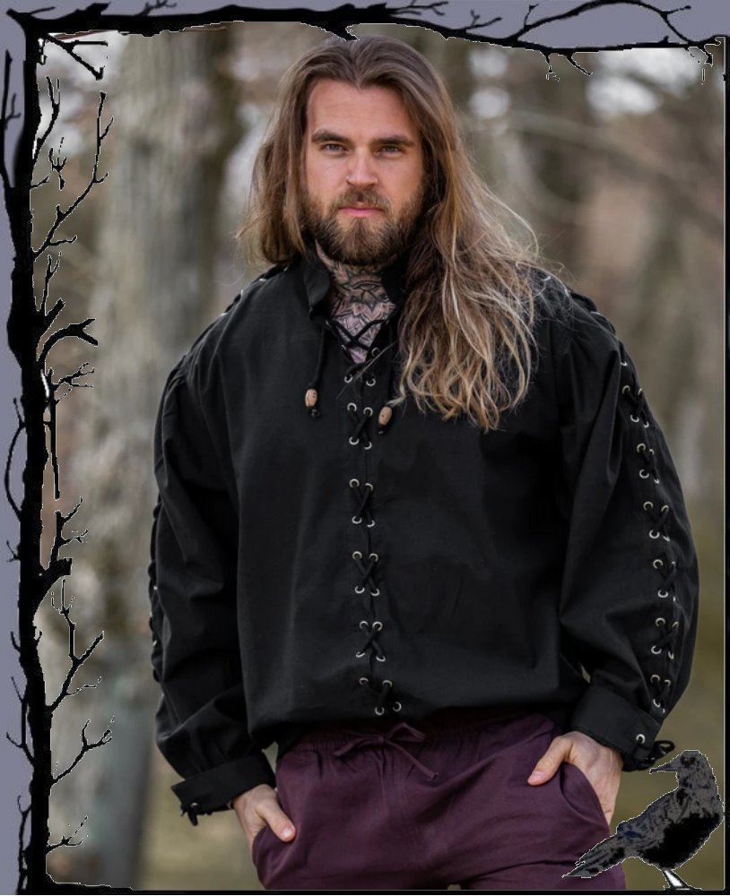 Ropa de día - camisa gótica Gustavo Leonardo carbono - Imagen 2 de 3