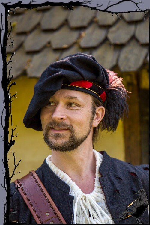 Sombrero de cantante medieval boina de lana Epic Armoury - Imagen 3 de 3