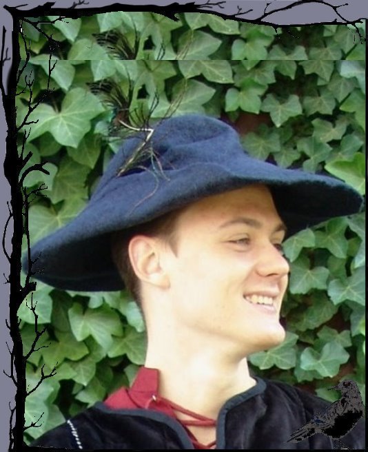 Leonardo Carbone Mittelalter Hut | Unisex Filzhut Mit Feder Blau