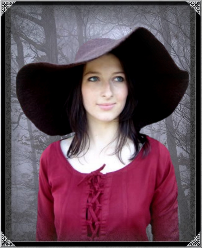 Gran sombrero gótico redondo de lana de fieltro Leonardo carbono - Imagen 6 de 6
