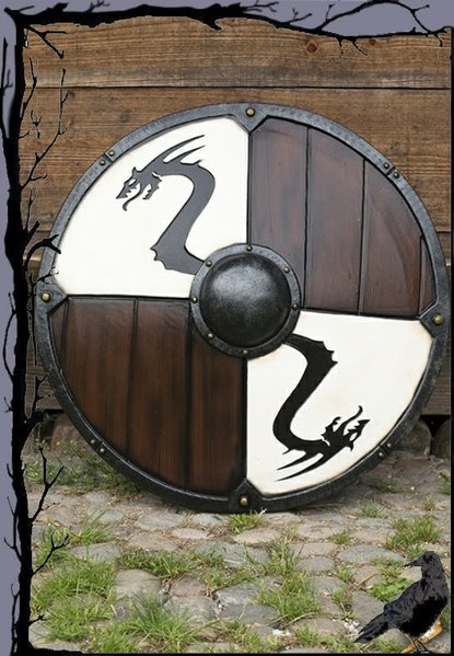 Wikingerschild mit Drachenmotiv aus Schaumstoff Fantasy Schild LARP Ritter Fasching Mittelalter Wikinger